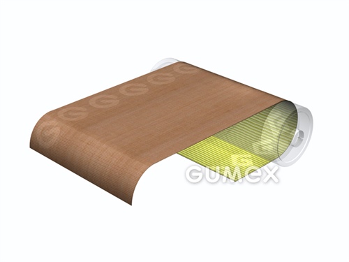 Skloteflonová tkanina samolepiaca, hrúbka 0,115mm, šírka 1000mm, PTFE, -73°C/+180°C, hnedá